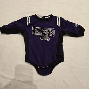 Baltimore Ravens Baby Onesie – 0–3 Months – Long Sleeve – Official NFL